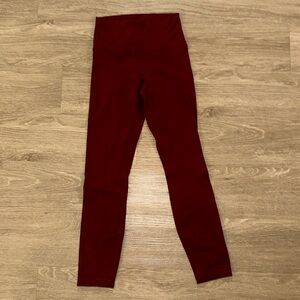 Lululemon wunder under garnet leggings